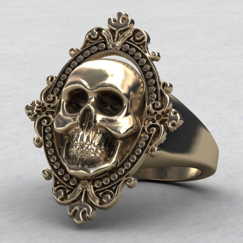 EVBEA Charming Ancient Gold Skull Ring Big Huge Ghost Skull Ring Men Boys Polishing Biker Ring 2016 Skull Rings